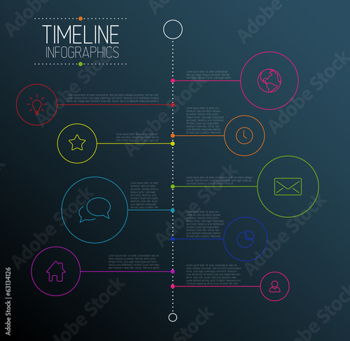 Dark infographic timeline report template