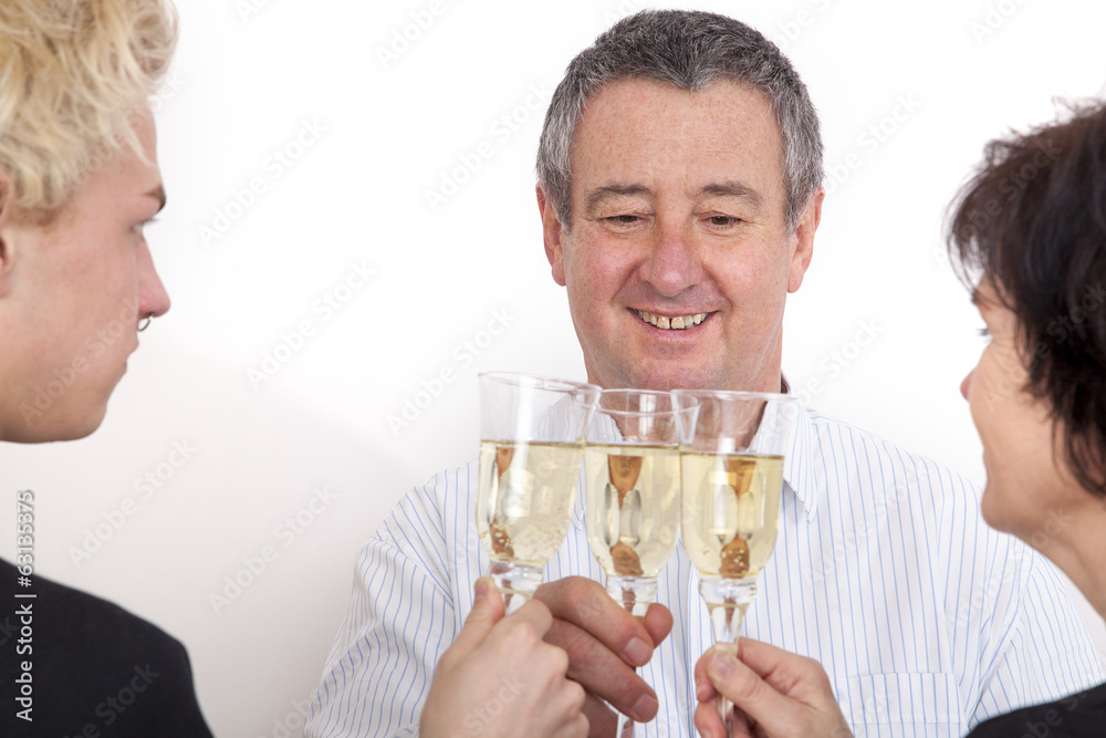 People celebrating with champagne your success People celebrating with champagne your success