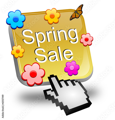 Spring sale button with cursor