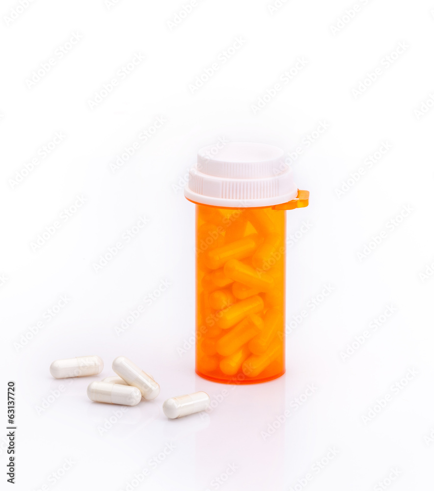 Pills and supplementary food bottle isolated Pills and supplementary food bottle isolated