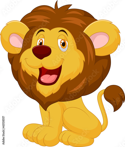 Fototapeta Naklejka Na Ścianę i Meble -  Cute lion cartoon