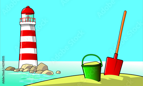 seau pelle et phare