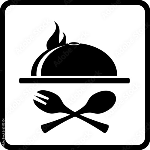 icon with dish and kitchen utensil