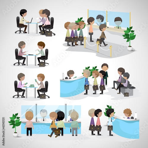 Business Peoples - Isolated On Gray Background