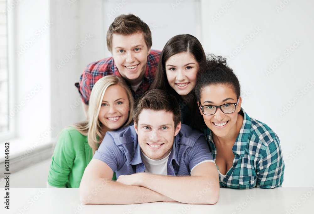 group of students at school group of students at school