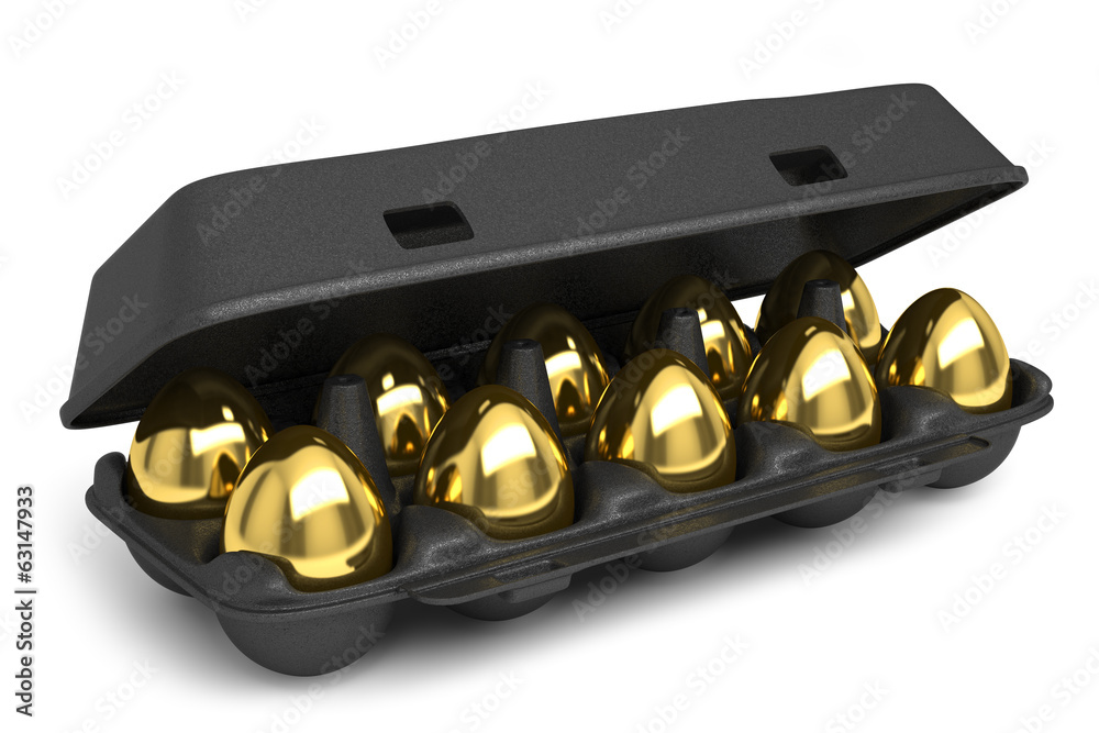 Set of golden eggs isolated on white background Set of golden eggs isolated on white background