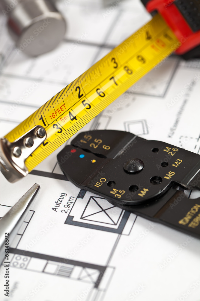 Fototapeta premium werkzeug bau planung
