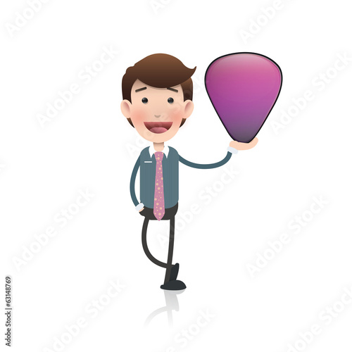 Businessman holding a plectrum