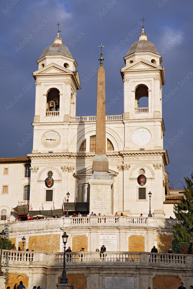 Church of Trinita dei Monti (Spanish Steps) in Rome, Italy