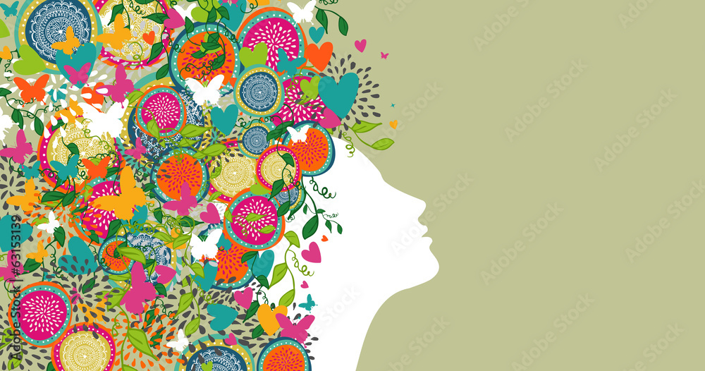 woman abstract hair design banner woman abstract hair design banner
