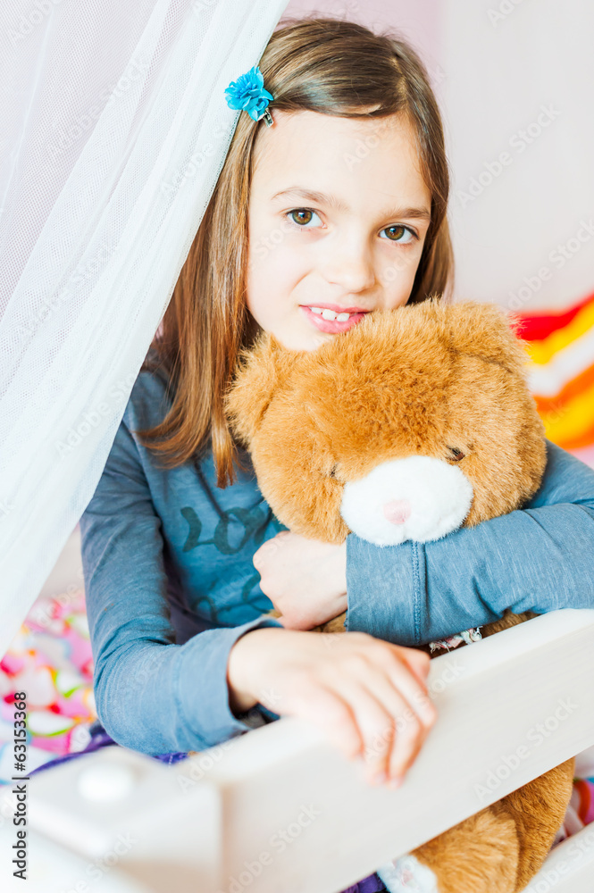 Portrait of adorable little girl in her room Portrait of adorable little girl in her room
