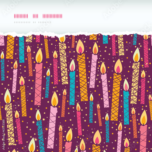 Vector colorful birthday candles horizontal torn seamless