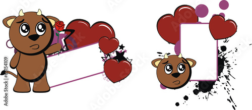 bull baby cute cartoon copyspace love pack in vector format 