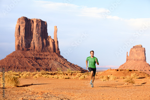 Runner - Running man sprinting in Monument Valley