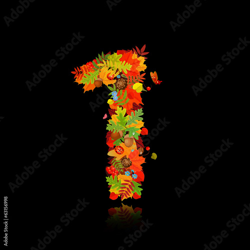Beautiful autumn leaves. number 1