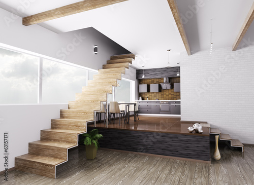 Fototapeta Naklejka Na Ścianę i Meble -  Interior of modern kitchen