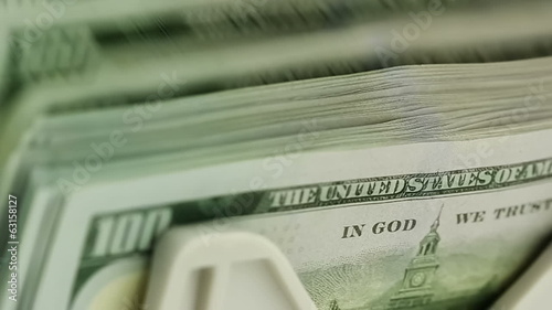 US Dollars in Counting Machine