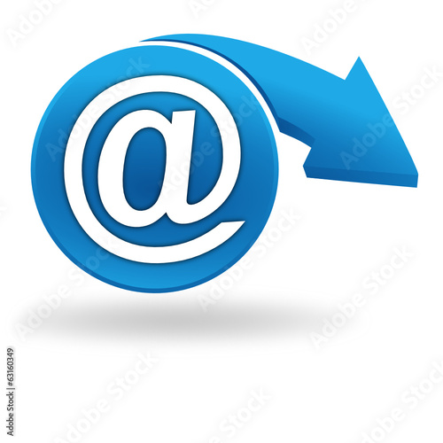 internet arobase sur bouton bleu