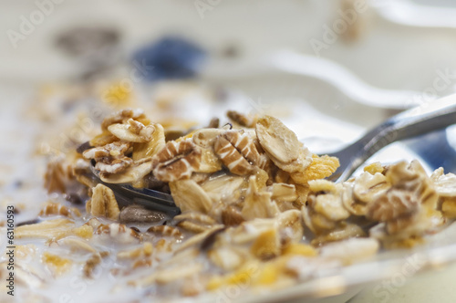 spoon and cereals