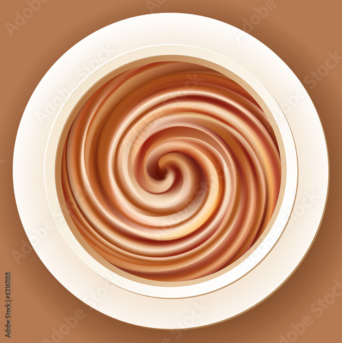 Vector background of mixed cream in a bowl