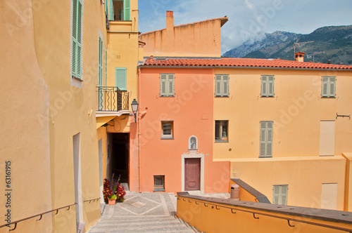 traditional buildings in the town of Menton in France