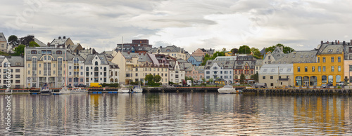 view on streets and houses at city of Alesund , Norway © glenkar