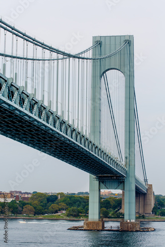 Fototapeta Naklejka Na Ścianę i Meble -  Blue Steel Suspension Bridge