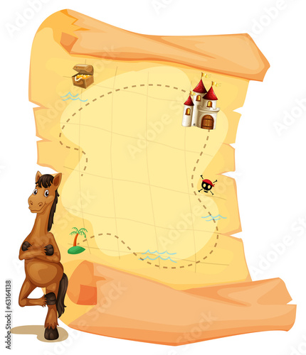 A map with a horse