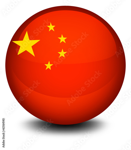A ball designed with the flag of China