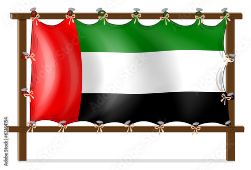 A wooden frame with the UAE flag