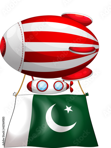 A floating balloon with the flag of Pakistan