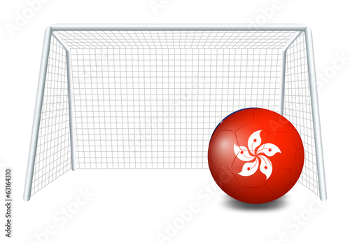 A soccer ball with the Hongkong flag
