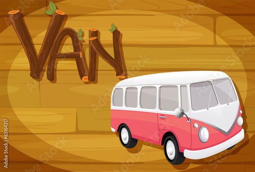 A frame with a van