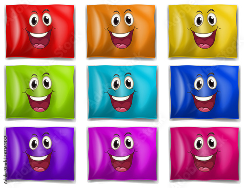Flags with smiling faces