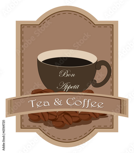 A tea and coffee label
