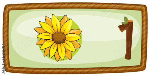 A frame with one flower