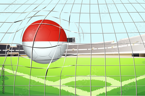 A soccer ball with the flag of Monaco