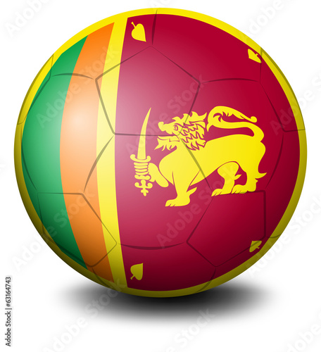A soccer ball with the flag of Sri Lanka