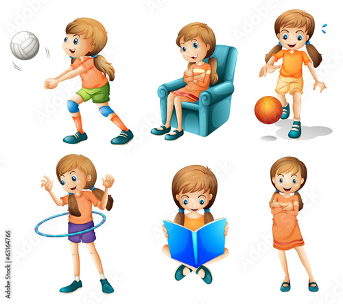 Different activities of a young lady