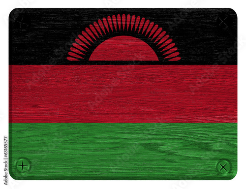 Free Download Malawi flag painted on wooden tag - GFXLoad