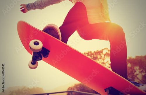 skateboarding at sunrise skate park