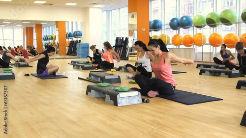 Beautifull female during yoga exercise