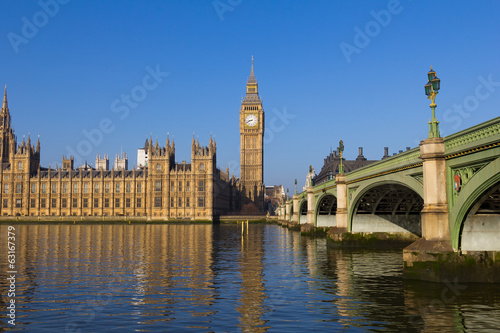 Westminster on a bright day with Westminster Bridge © mikecleggphoto