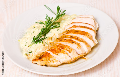 chicken breast with garnish