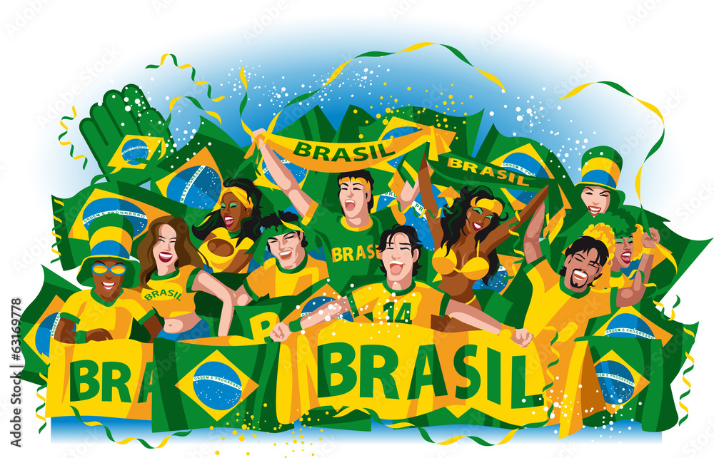Fototapeta premium Brazil soccer fans