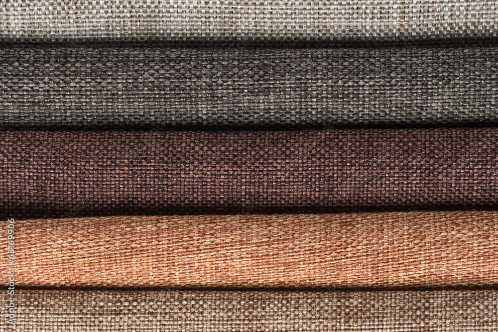 Fototapeta premium Multi color fabric texture samples