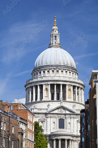 St. Pauls Cathedral in London with blue sky © IndustryAndTravel