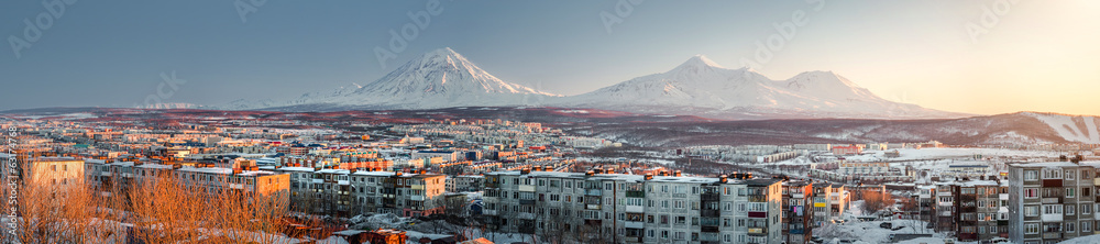 Petropavlovsk-Kamchatsky cityscape. Far East, Russia