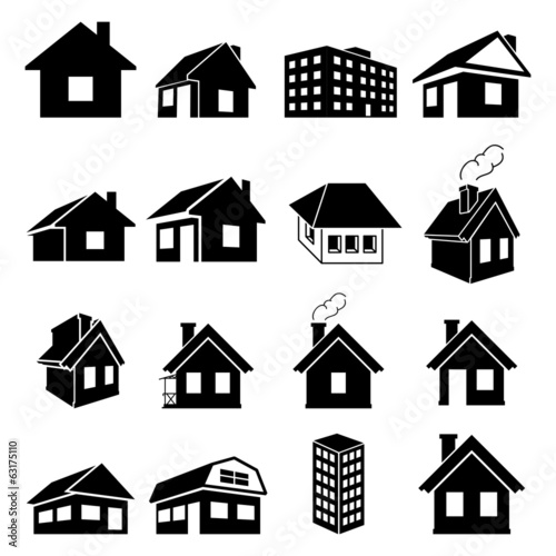 Houses icons set