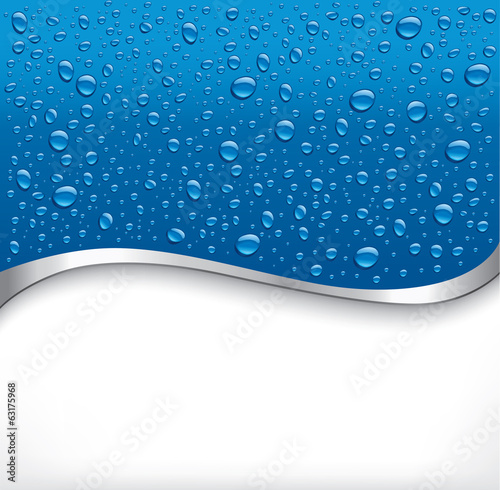 abstract background with water drops on blue